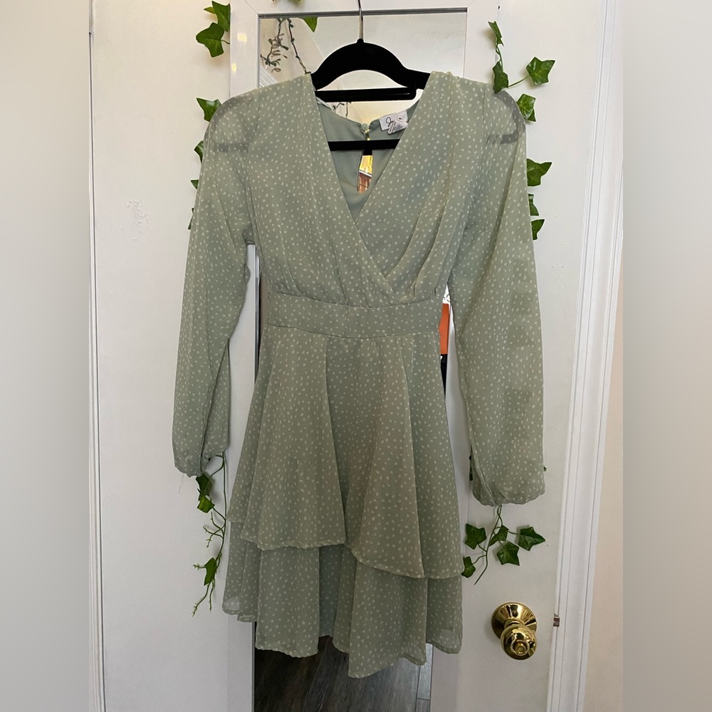 Green mini dress